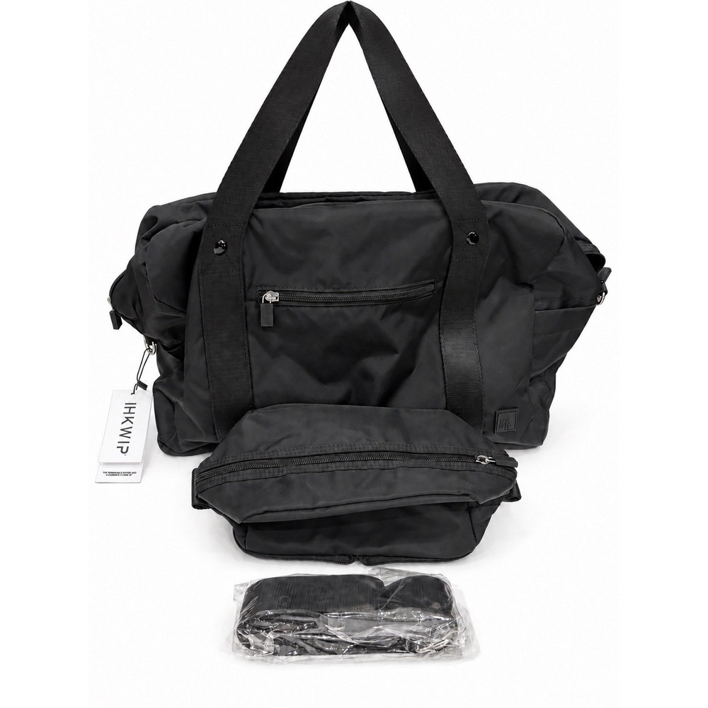 IHKWIP Packable Duffel Bag Cosmetic Case Set Black Travel Tote NWT